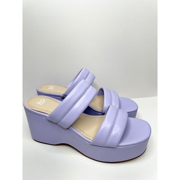 BP Raquelle Wedge Sandal Womens Size 8.5 in Purple Slip On Platform - Picture 3 of 9
